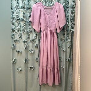 Flowey lavender midi